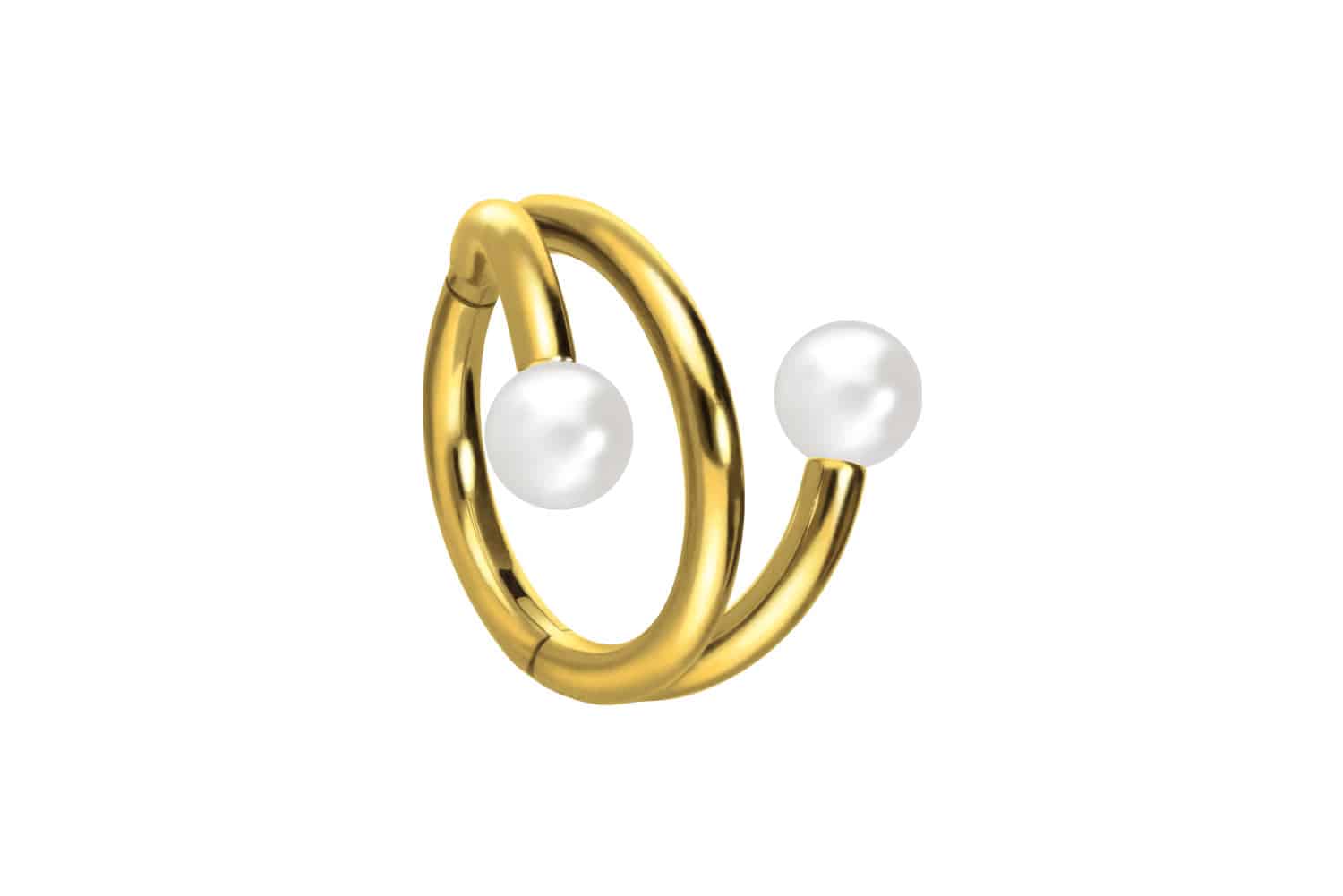 Titan Segmentring Clicker Piercing mit Innengewinde 3 RINGE + 2 SYNTHETISCHE PERLEN